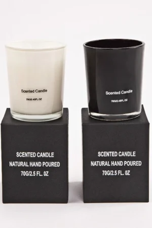 All Natural Aroma Candles with Black White Glass Jar and Gift Box
