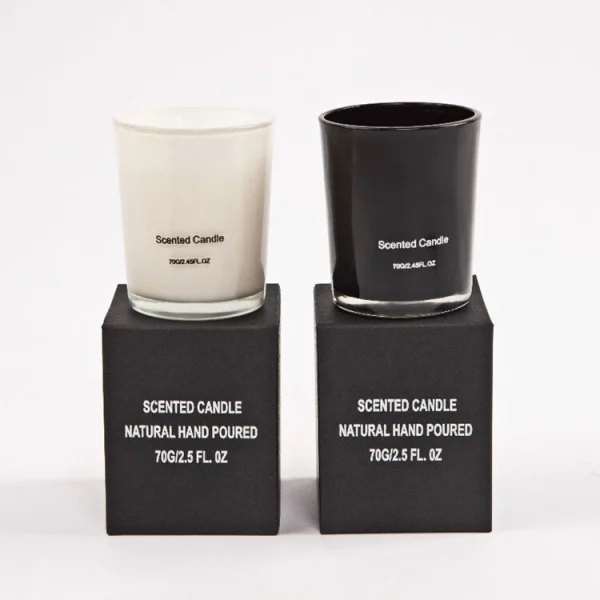All Natural Aroma Candles with Black White Glass Jar and Gift Box