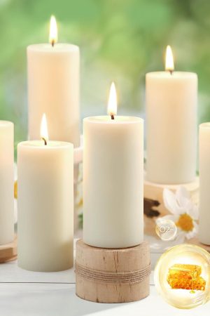 Natural Beeswax Pillar Candles